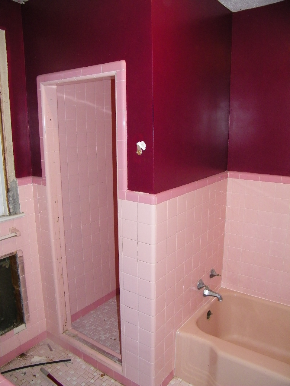 Pink Tile Shower Stall